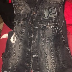 true religion jean jacket mens large